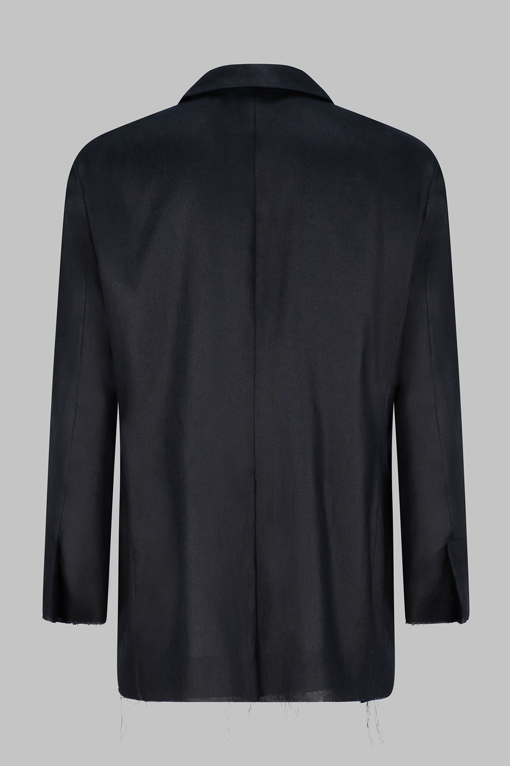 Deconstructed European Linen Blazer - Black