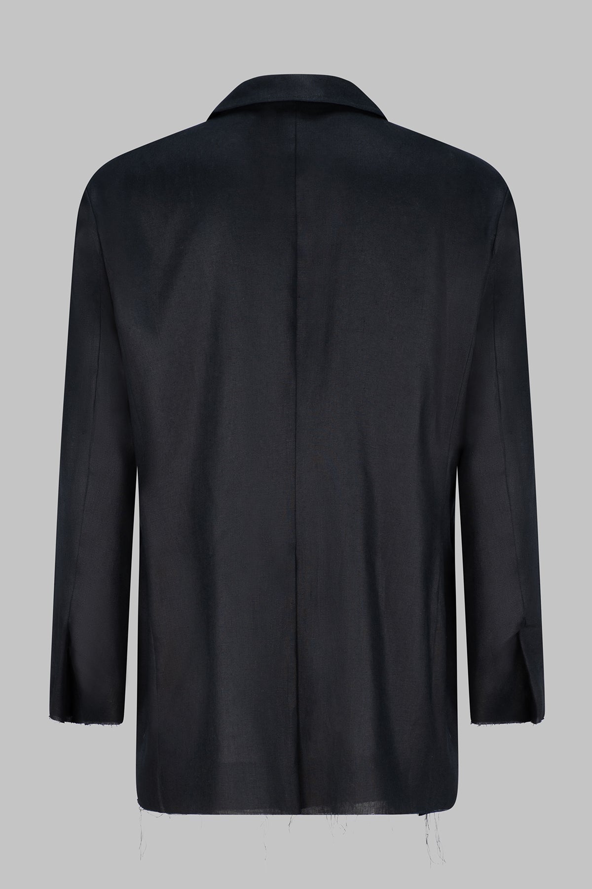 Deconstructed European Linen Blazer - Black