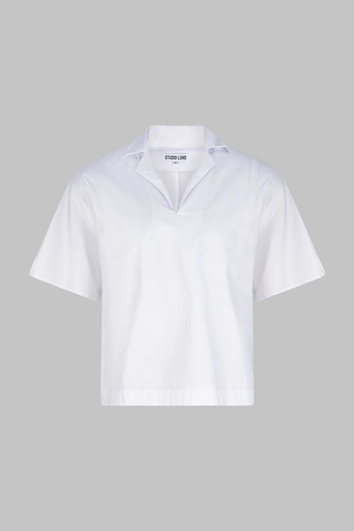 SHORT SLEEVE COTTON WORK SHIRT - WHITE