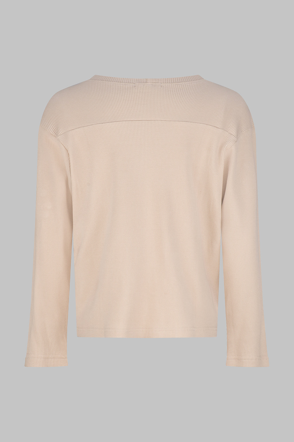 Long Sleeve Organic Cotton Waffle Crew - Sand