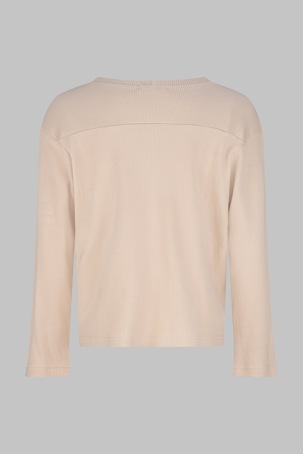 Long Sleeve Organic Cotton Waffle Crew - Sand