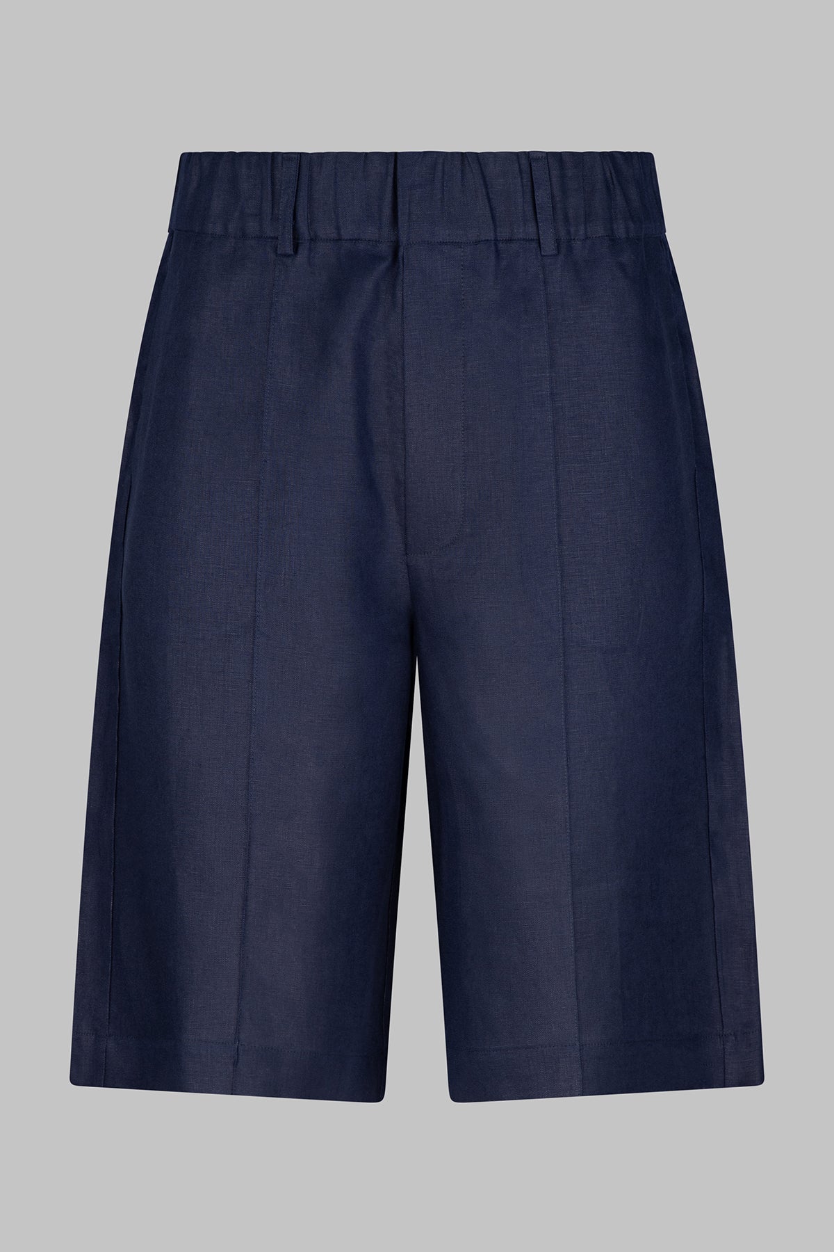 Oversized European Linen Shorts - Navy