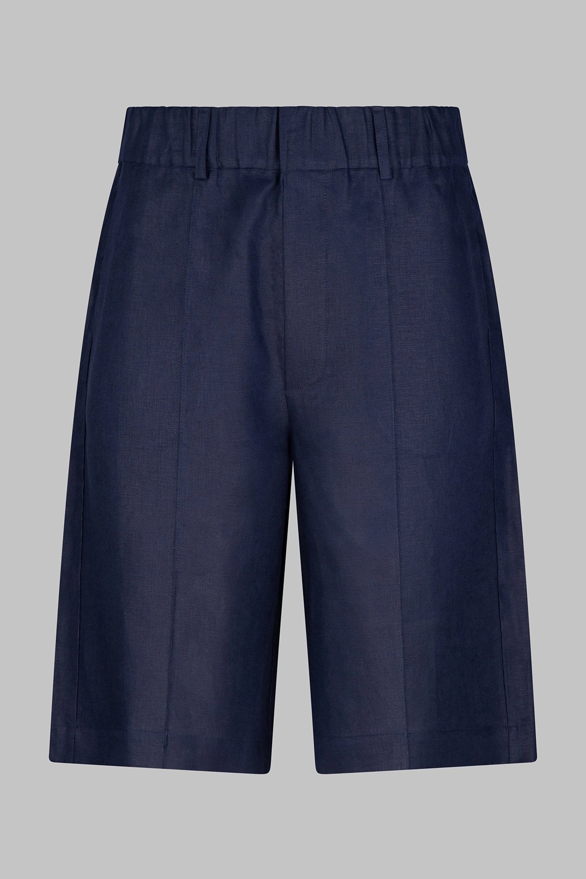 OVERSIZED EUROPEAN LINEN SHORTS - NAVY