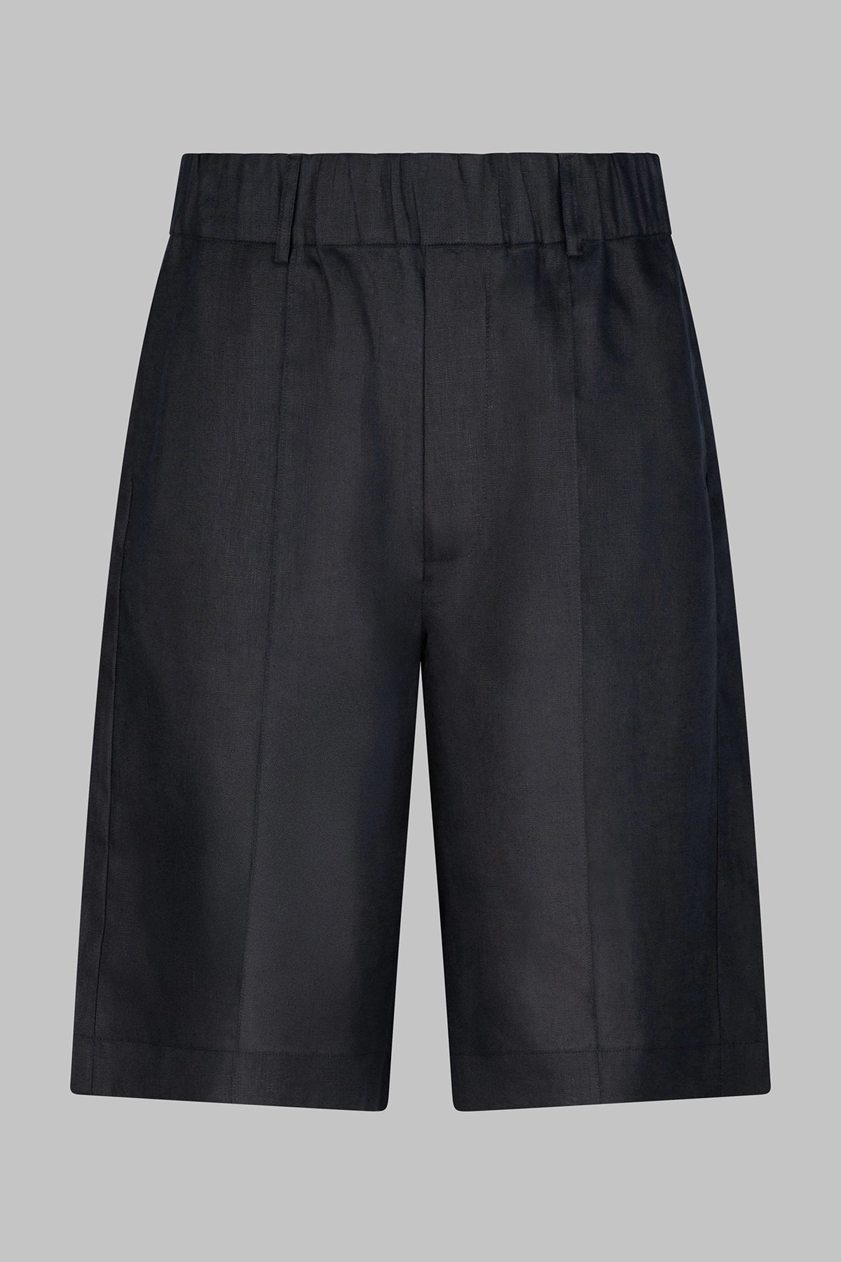 OVERSIZED EUROPEAN LINEN SHORTS - BLACK