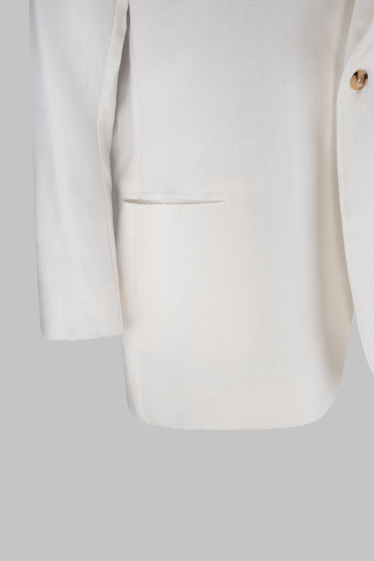 Deconstructed European Linen Blazer - White