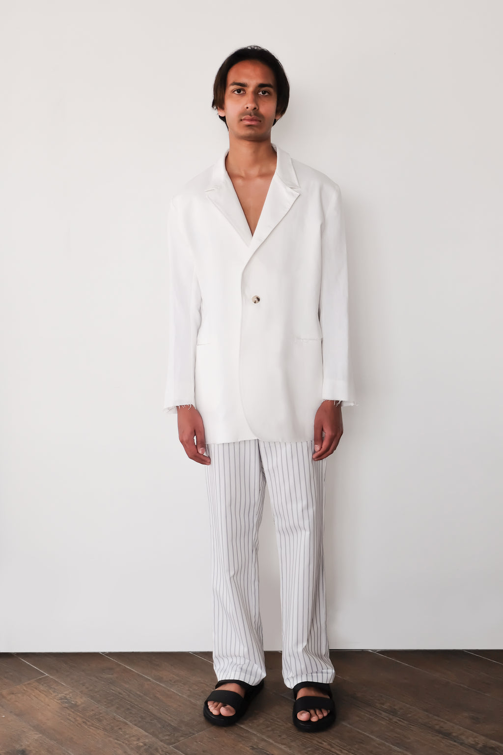 Japanese Cotton Blend Straight Leg Trouser – Salt
