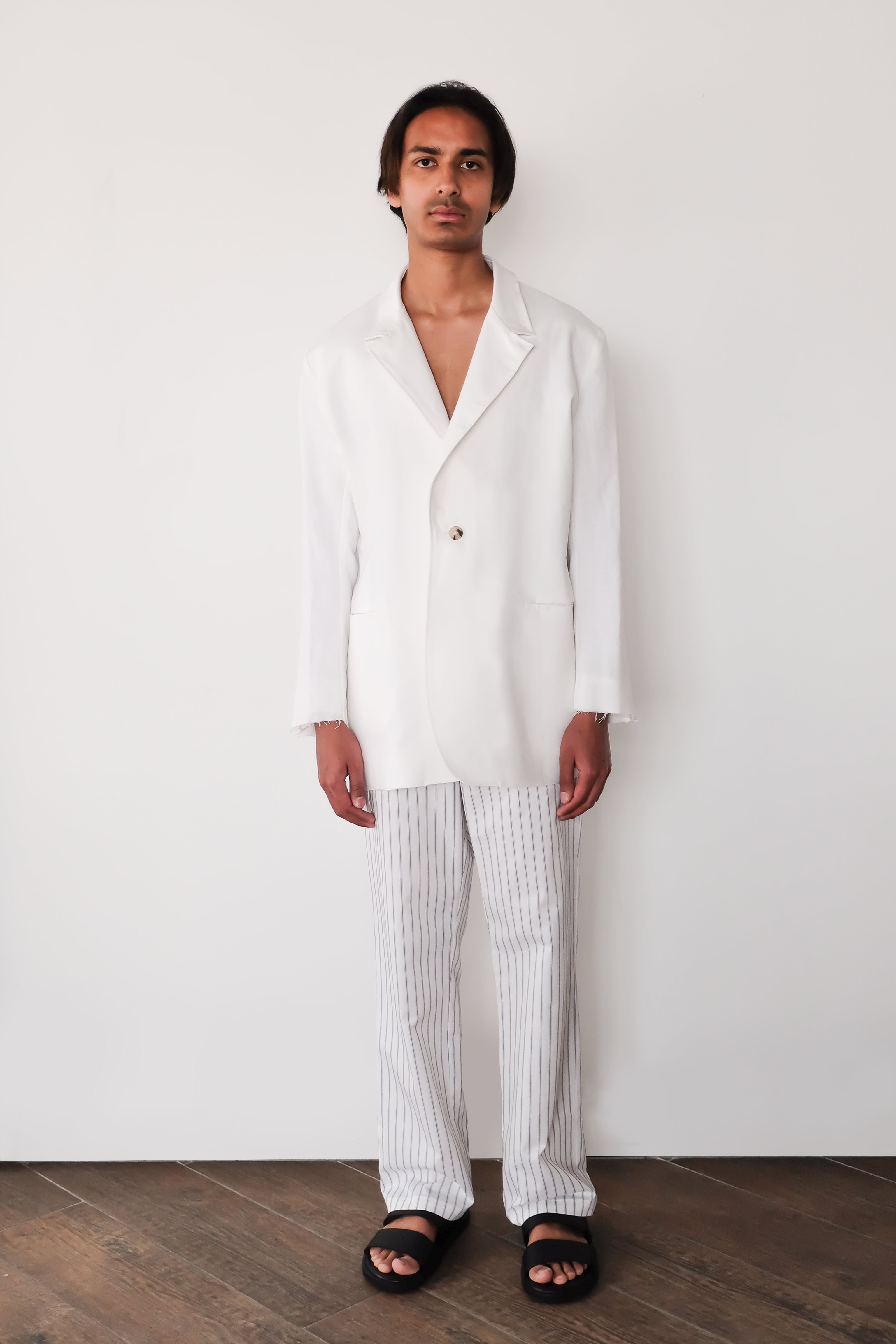 Japanese Cotton Blend Straight Leg Trouser – Salt