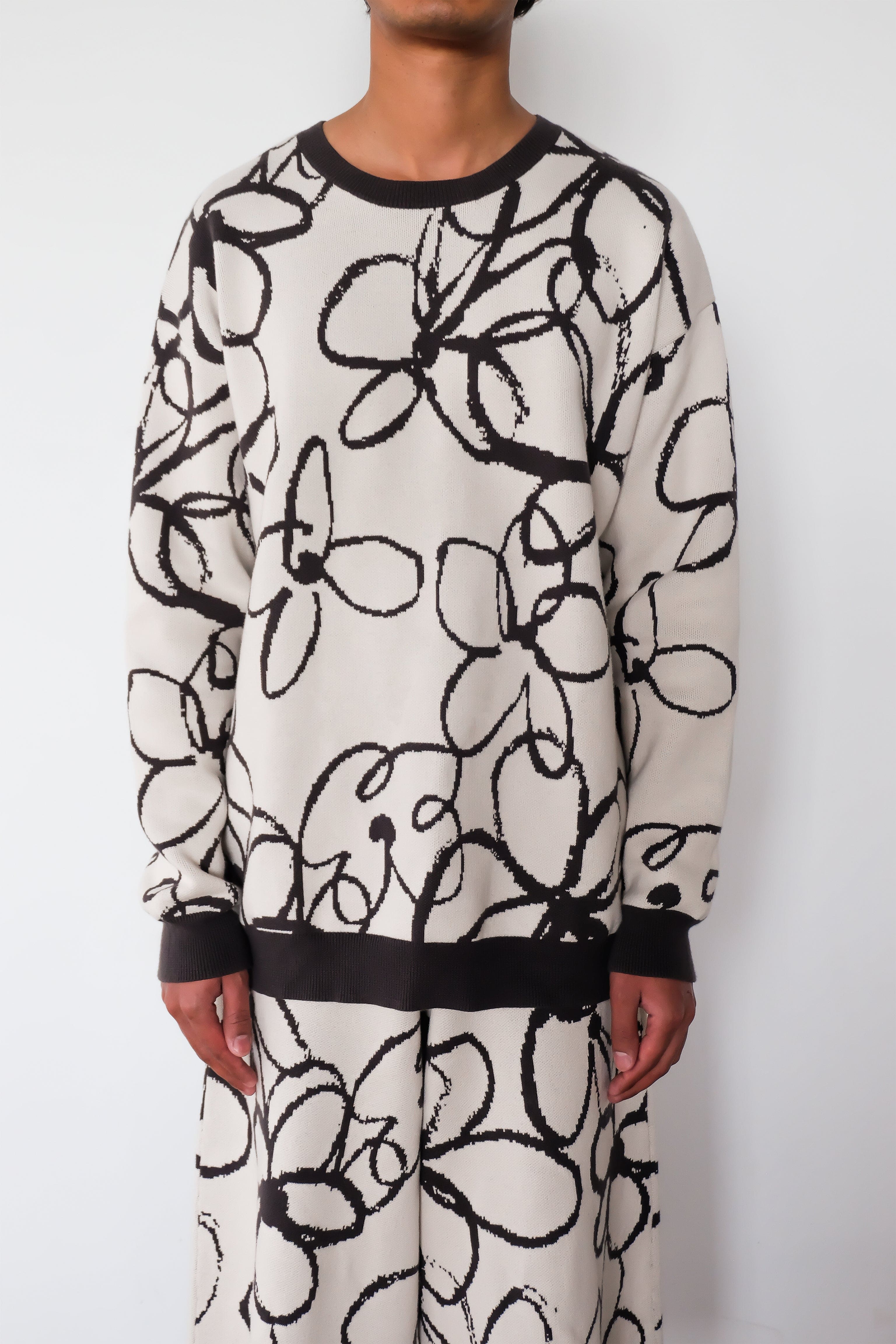 Rotten Flowers Crew Knit Sweater – Ivory