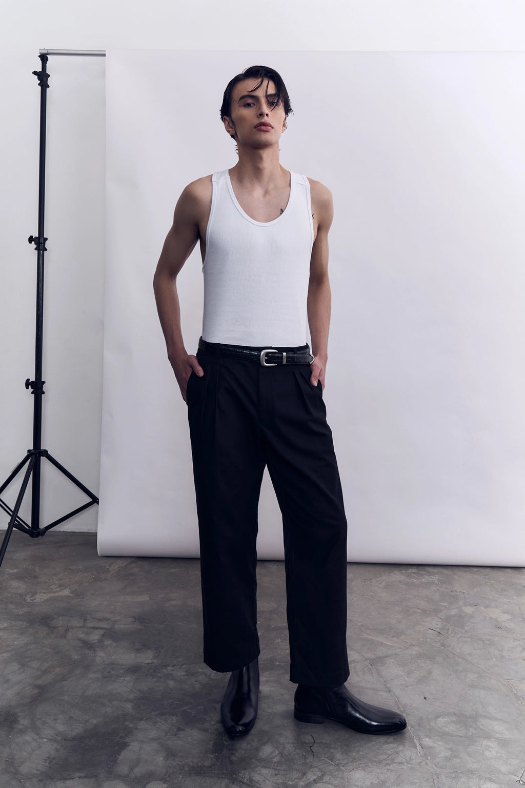 COTTON WORK TROUSER - BLACK
