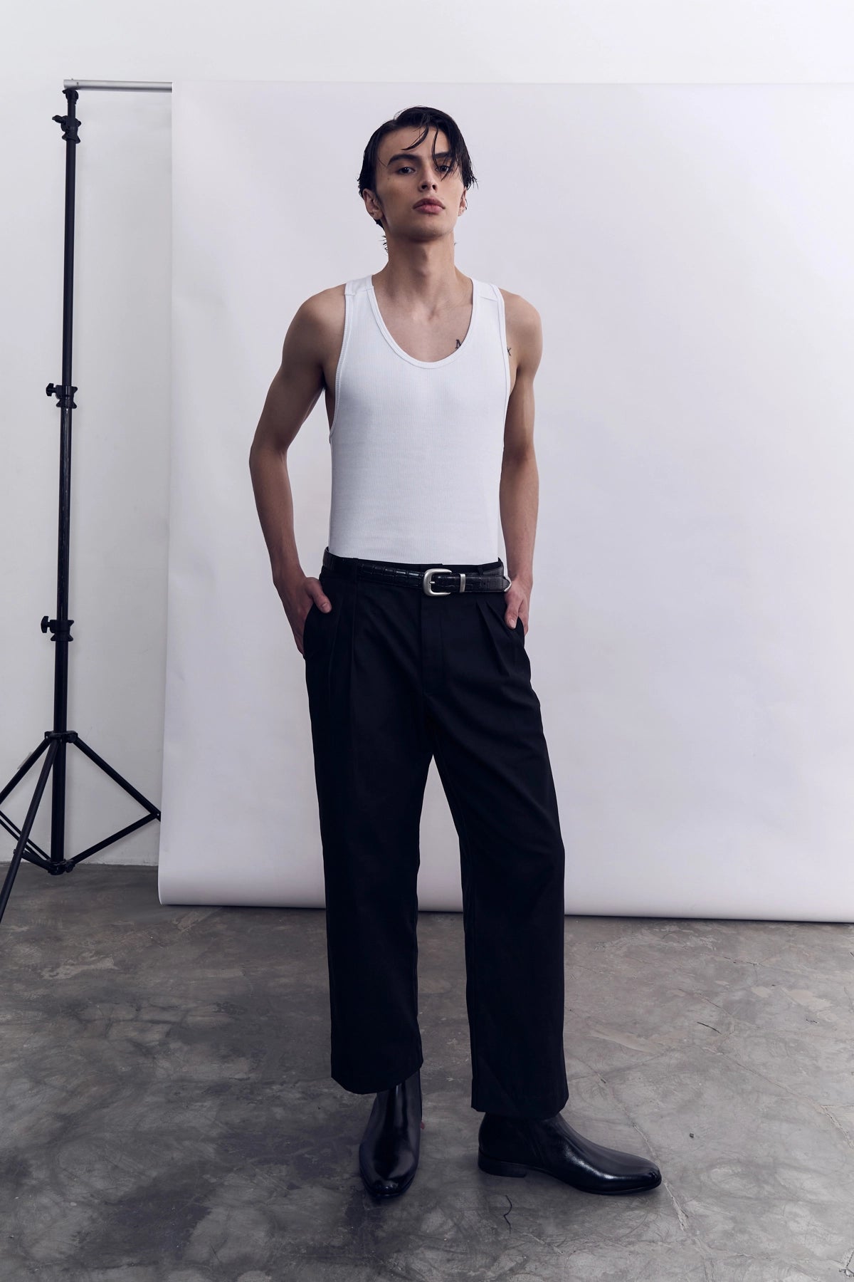 COTTON WORK TROUSER - BLACK